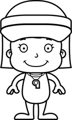 Cartoon Smiling Lifeguard Girl