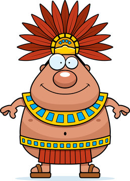 Happy Cartoon Aztec King