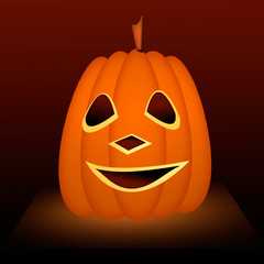 Faces on pumpkins for Halloween on a background