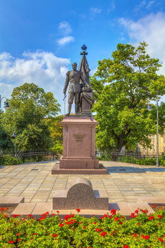 A monument to the Russian Emperor Nikolay and a great Serbian friend, HDR Image.