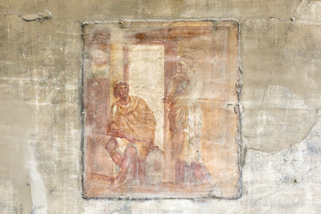 ancient roman fresco, Pompeii, Italy, Europe