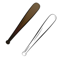 Bat in vintage retro style. Design elements for old school tattoo, background hipster cover, poster. Cartoon vector illustration.