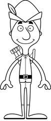 Cartoon Smiling Robin Hood Man