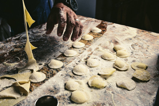 Person making pasta