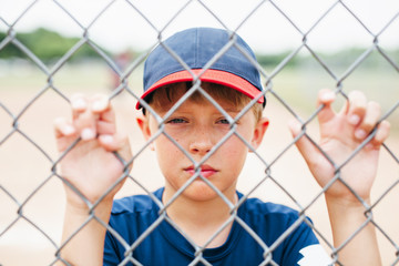 portrait of a serious baseball player