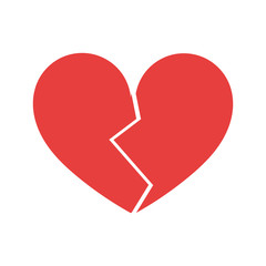 Icon of red broken heart