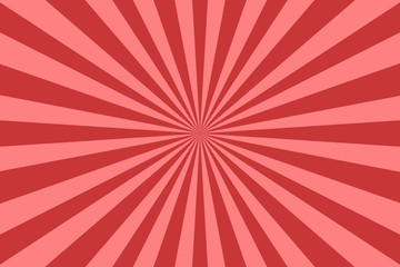 Pop art red sunburst background.