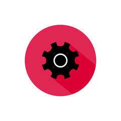 Gears tool round icon long shadow