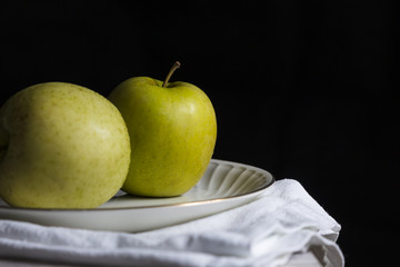 Apples with black background