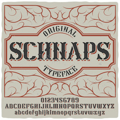 Vintage label typeface named 