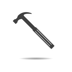 Hammer icon - simple flat design isolated on white background, vector
