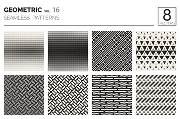 Minimal geometric seamless patterns set