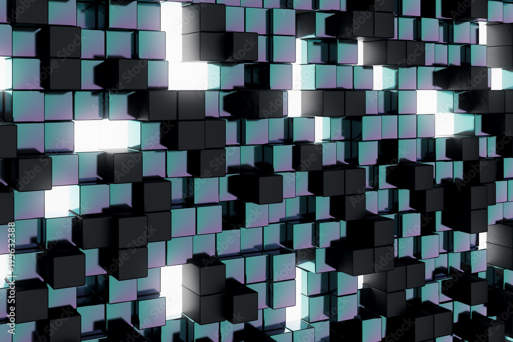 Poster dark cube background