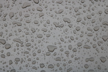  Water drops on a gray metal surface 