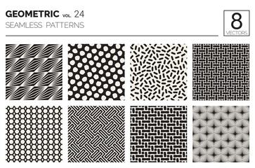 Minimal geometric seamless patterns set