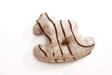 Sugar glazed gingerbread rocking horse biscuit