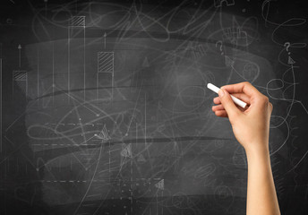 Hand holding chalk