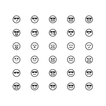 Minimal icon set of Emotion Vector Line Icons Collection , good choice to use for website project , Ui and Ux design, mobile app and more. All vector icons based on 32px grid.