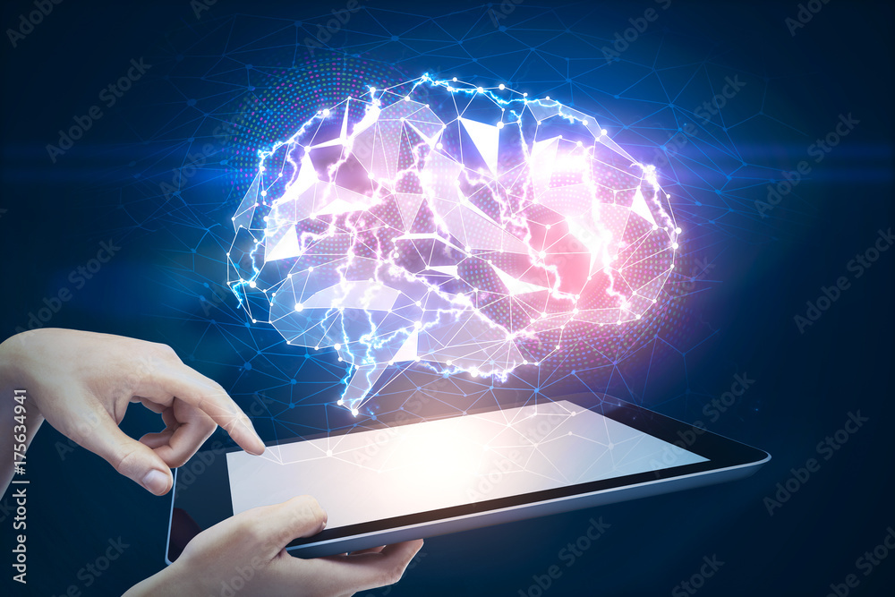 Poster artificial intelligence and science concept