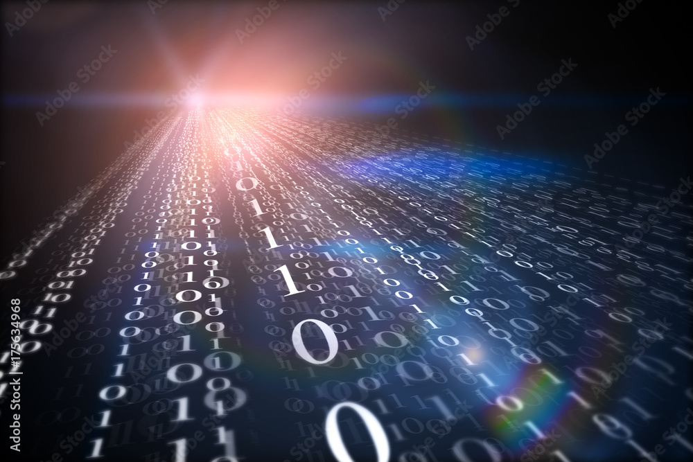 Poster Streaming binary code backdrop