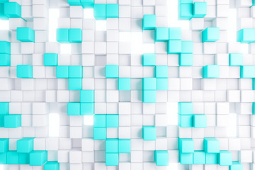 Light blue cube backdrop