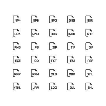 Minimal icon set of File and Document Vector Line Icons Collection , good choice to use for website project , Ui and Ux design, mobile app and more. All vector icons based on 32px grid.