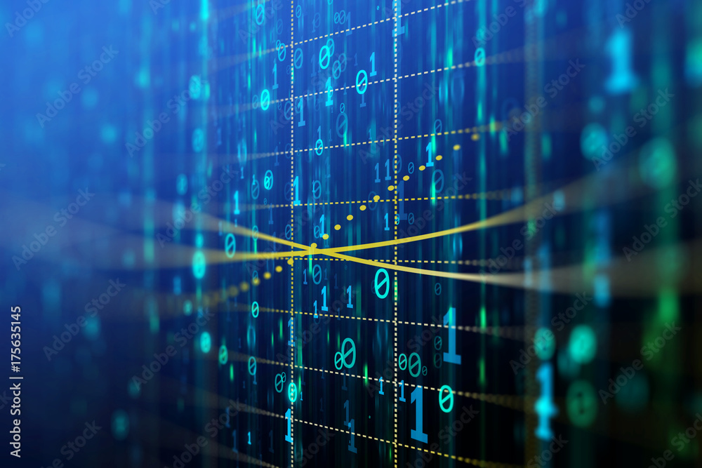 Poster Binary code background