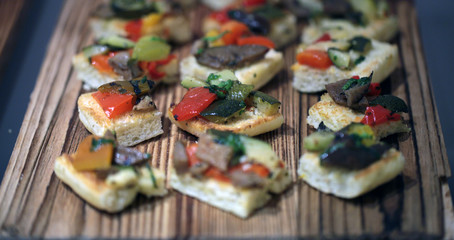 yummy sandwiches with egg plant and tomatoes