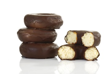 Chocolate-glazed donuts, doughnuts
