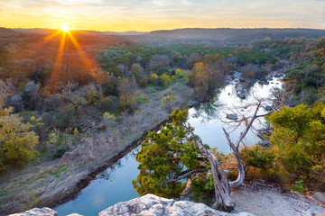 Sunset over the Greenbelt. Austin, TX