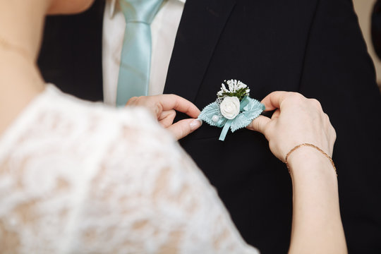 Lovers bride and groom on their wedding