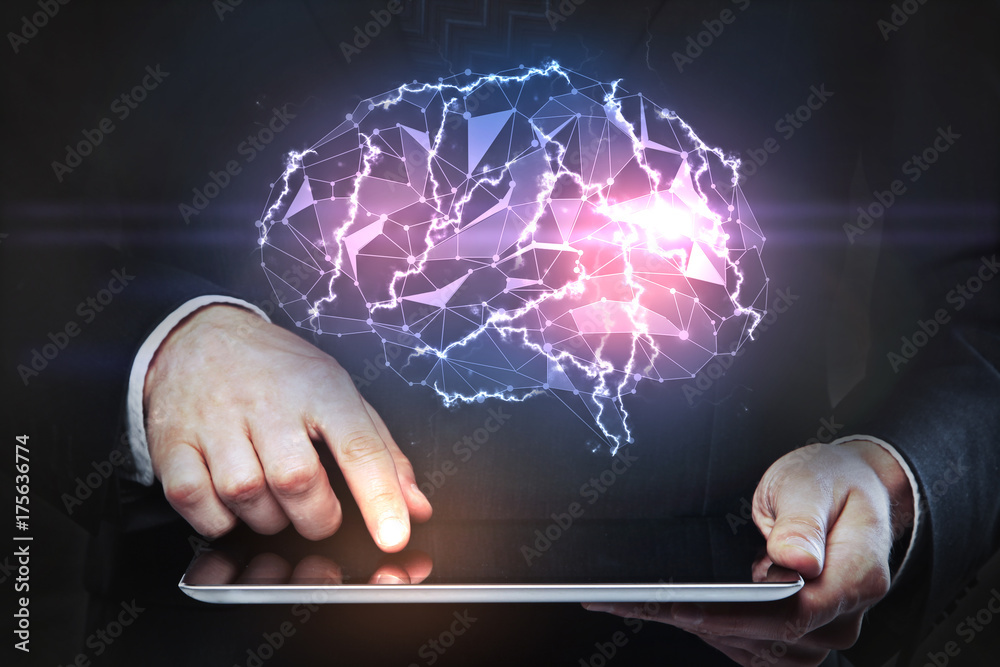 Poster artificial intelligence and technology concept