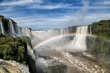 A rainbow over the waterfall