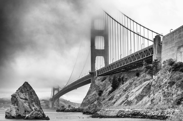 San Francisco Golden Gate Bridge on a foggy day