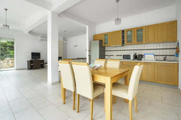 Interior of a kitchen in a villa