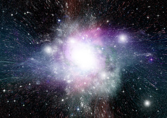 Stars, dust and gas nebula in a far galaxy