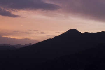 sunset in the mountains