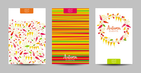 Autumn floral background set - 175640760