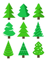 Christmas tree set, stock vector illustration