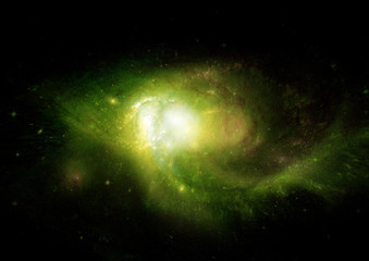 Fototapeta premium Stars, dust and gas nebula in a far galaxy