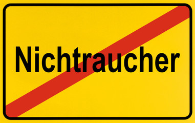 Fototapeta premium German city limits sign symbolising end of non-smoking area
