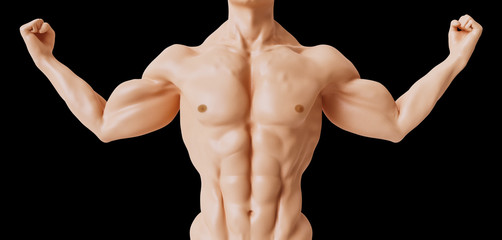 Man with massive six-pack