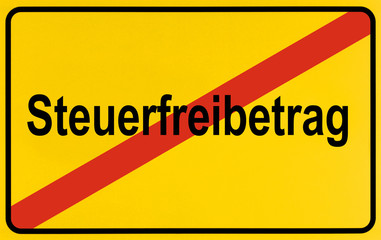 Naklejka premium German city limits sign symbolising end of tax exempt amount