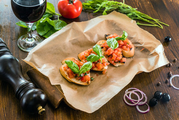 Bruschetta with wine