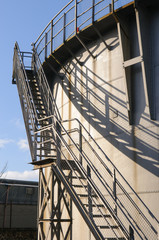 Steps and shadow on side of Gas Tower