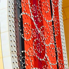 Colored light bulbs at amusement park