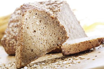 Triangle-shaped wholegrain bread
