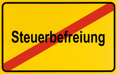 German city limits sign symbolising end of tax exemption