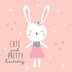 Fototapeta premium cute and pretty bunny vector illustration