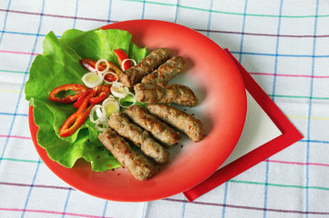 Cevapi - grilled dish of minced meat, popular in the Balkans